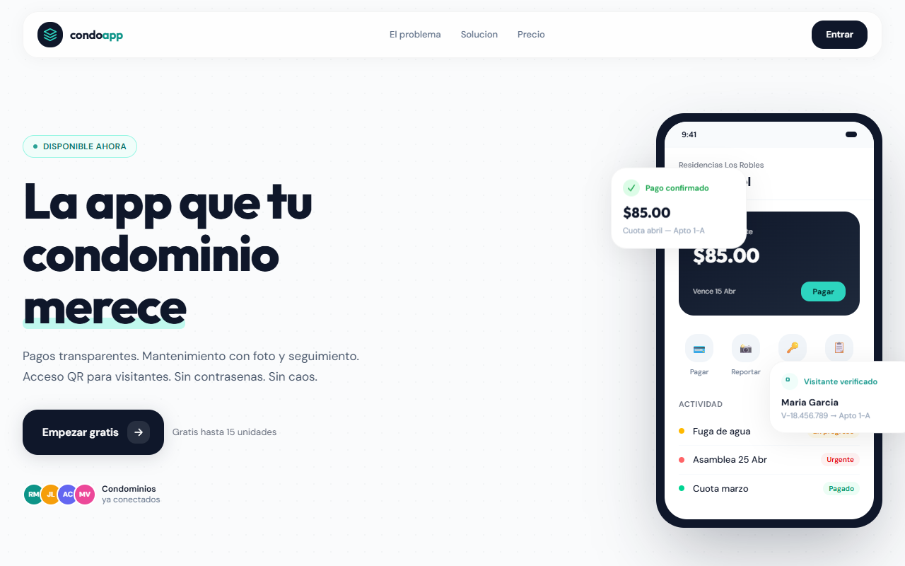Web application for CondoApp - condominium management